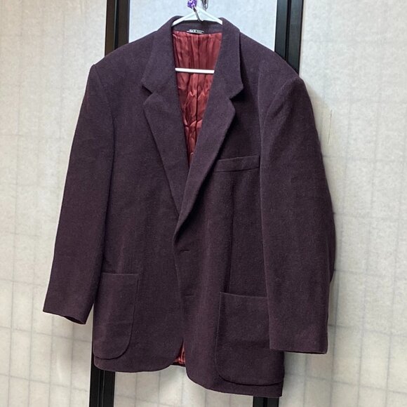 Pronto Uomo Italy Wool Blend Luxury Italian Tailored Suit Jacket Eggplant 42R - Picture 4 of 13